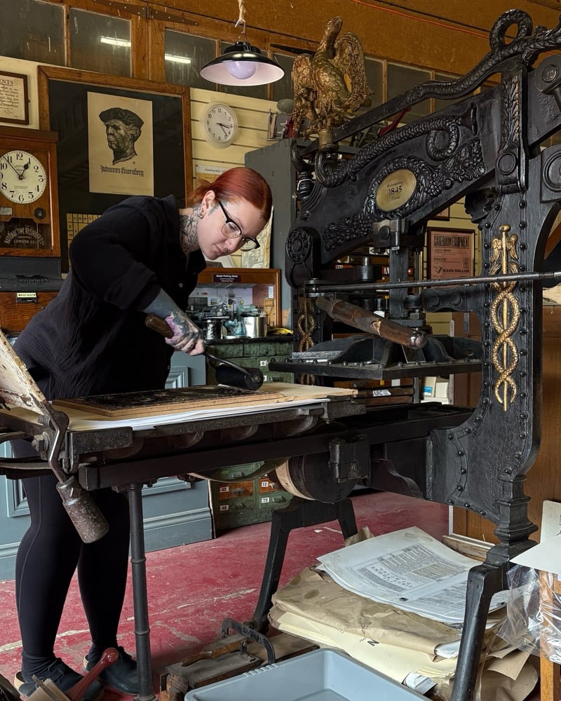 Image of ‘Blickling Buzzards’ Original Woodblock Print - Black on Ivory