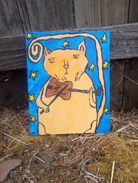Image 2 of Orange Cat Playing Fiddle 