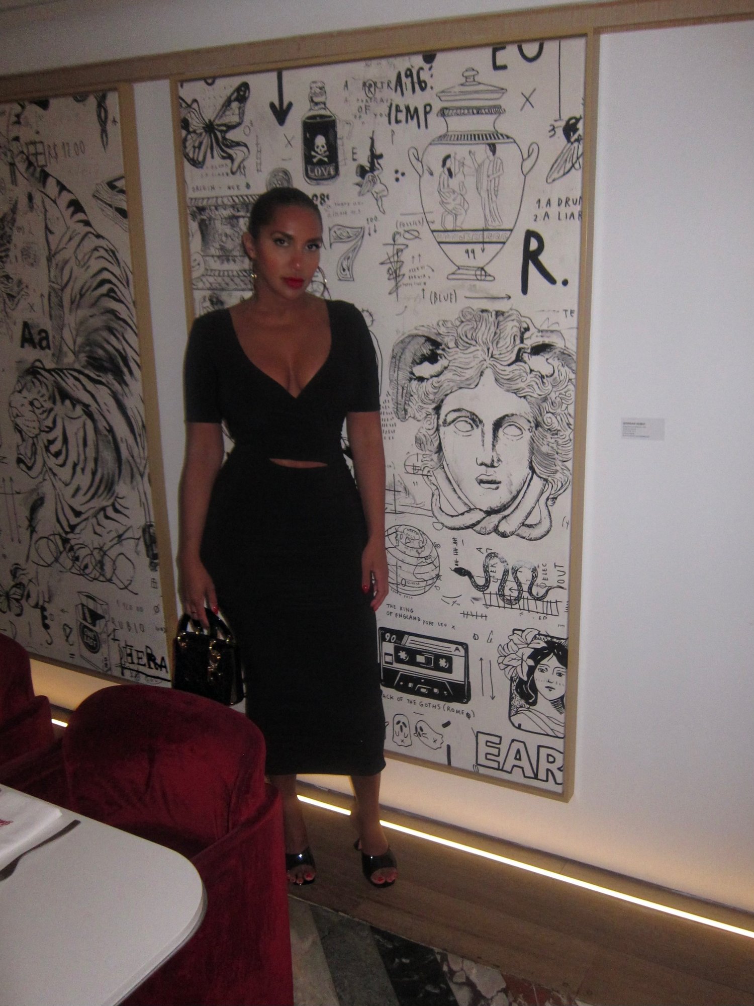 Image of ARTI GOGNA BLACK SEXY TIE-UP MIDI DRESS (S)