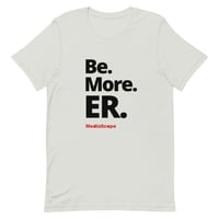 Image 3 of Be. More. ER. Short-Sleeve Unisex T-Shirt - Black/Red