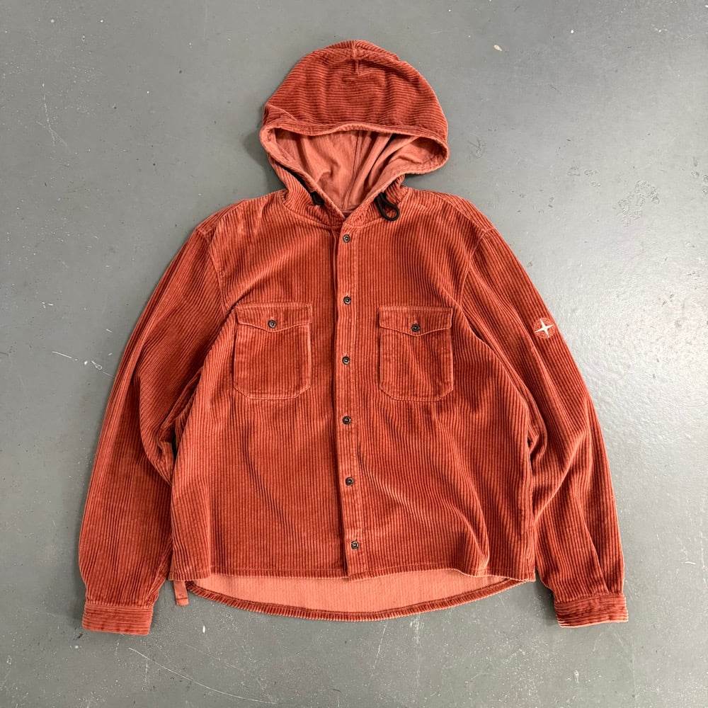 Image of AW 2019 Stone Island Needle Corduroy Hooded Overshirt , Size XL