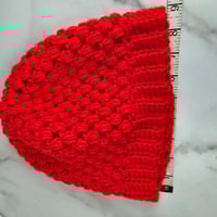 Image 2 of red hand crocheted hat