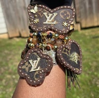 Image 1 of Butterfly Stack Bracelets Brown Trim
