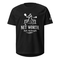 Image 2 of Men's Pickleball Jersey – “Net Worth. Built, Not Bought.” | Breathable Mesh Athletic Shirt