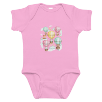 Image 3 of Unisex Infant bodysuit (Animals in hot-air balloons)