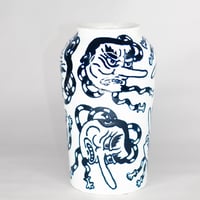 Image 4 of COBALT TENGU VASE 