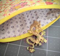 Image 3 of Chinese Tang Dynasty Yellow Zippered Clutch Purse 