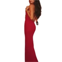 Image 2 of Backless High Split Dress valentines short sleeve elegant long