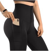 Image 3 of Black leggings w/ waist trainer