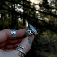 Image 2 of Moonstone Ring With Stardust Band~Sz 8