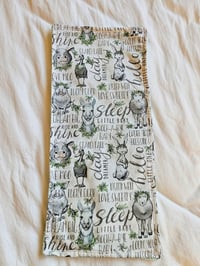 Image 1 of Farm Friends Bedtime burpcloth with aqua backing