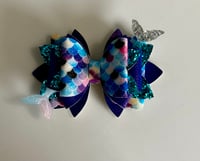 Image 3 of Star Shine Sea Glass Aura Mermaid Tumbler Straw Topper Bow 