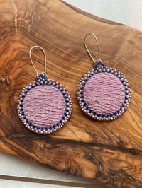 Image 2 of Salmon Skin Earrings - Lavender 