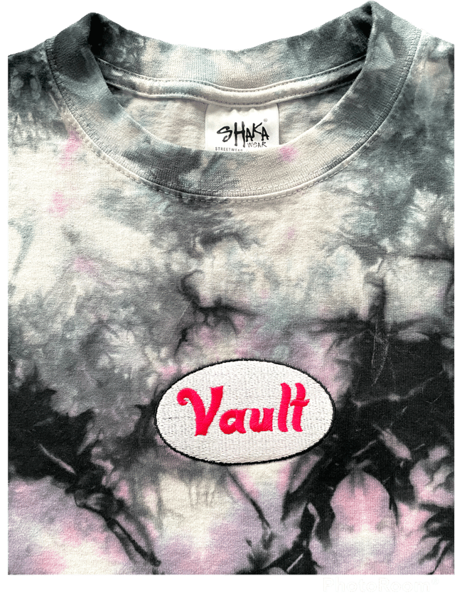 Vault Embroidered Oversized Tie-Dye T-Shirt "Milky Way"