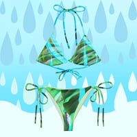 Image 2 of Wet Monsterra string bikini set