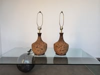 Image 1 of Pair of Cork Lamps