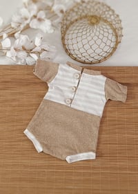 Image 1 of Newborn boy bodysuit for photoshoot | Noah | neutral beige and brown