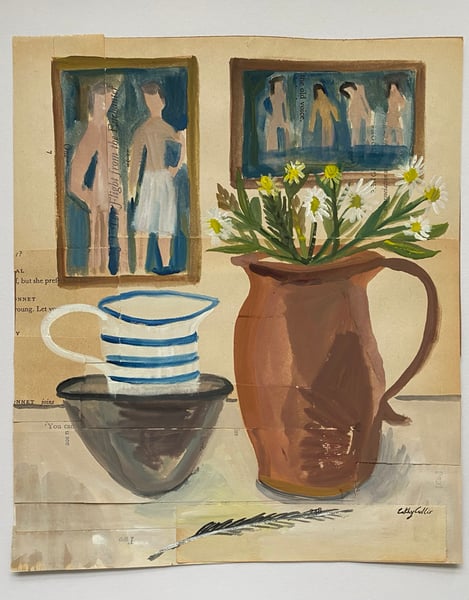 Image of still life with bather paintings