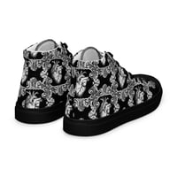 Image 12 of Antique Anatomical Heart Illustration Black/White Baroque Pattern Women’s High Top Canvas Shoes