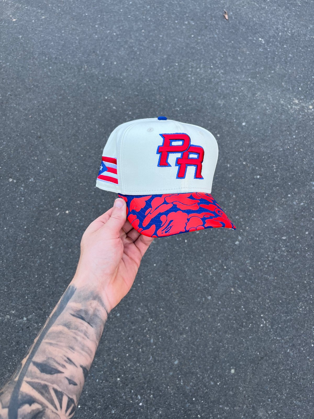 GREY BRIM CHROME MULTI TONE PUERTO RICO CUSTOM FITTED CAP | WORLDWIDE ...
