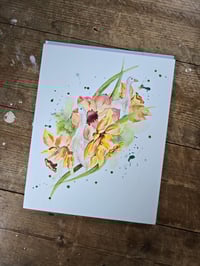 Image 1 of "Geese & Daffodils" Original 
