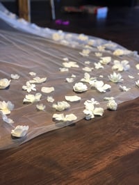 Image 2 of  All White Floral Veil Trim Only