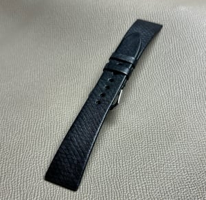 Image of Black Cuir De Russie Hand-rolled Watch Strap