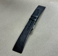 Image 3 of Black Cuir De Russie Hand-rolled Watch Strap