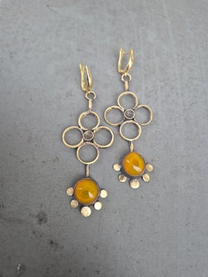 Bullet casings long yellow earrings 