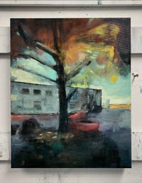 Image 2 of Painting / maleri / "ISLANDS BRYGGE – Malerdrømme og tankestreger – Skolegården"