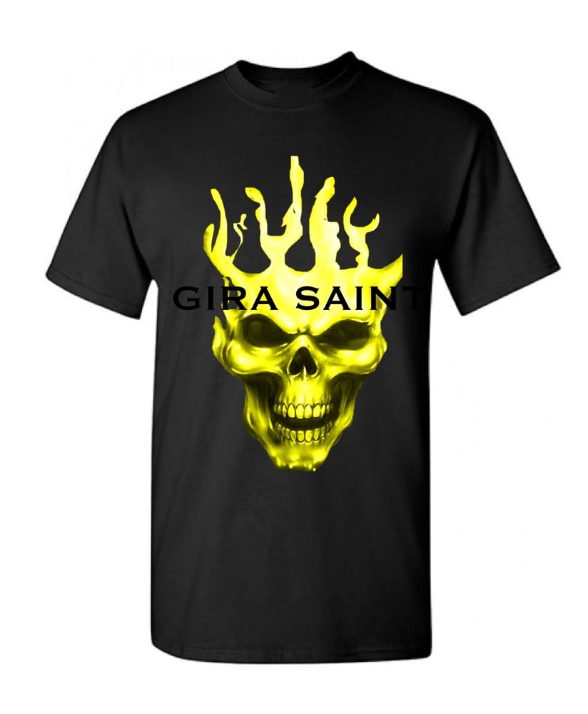 Image of Black Yellow Ghost Skull T-shirt 