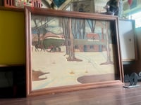 Image 2 of Large Oil on Carved Panel