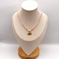 Image 2 of Pink Opal Sleeping Cat Necklace