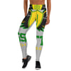 BOSSFITTED Grey Yellow Green and Black AOP Yoga Leggings
