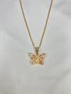 VIRGENCITA PRETTY N PINK DIAMOND BUTTERFLY NECKLACE 