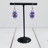 Image 2 of Amethyst Opal Rhinestone Romanov Earrings