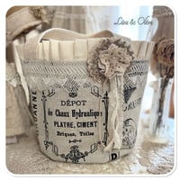 Image 12 of Vintage style French Script bucket tote bag