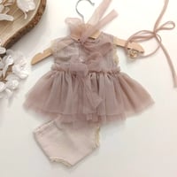 Image 4 of Newborn girls set April | with headband | pastel beige