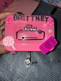 Image 1 of Pink Mini Junk Penny Bank Lock Box 