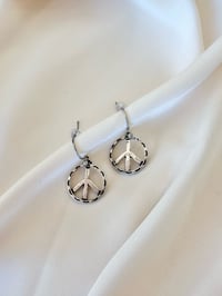 Silver Mini Peace Earrings