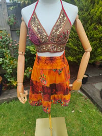Image 1 of Boho sari beach skirt - Orange