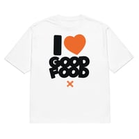 Image 1 of I LOVE GOOD FOOD (White & Orange) Oversized Tee