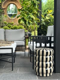 Image 2 of Striped Black Garden Stool