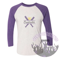 Image 1 of Onalaska Softball/Baseball: Unisex Triblend 3/4-Sleeve Raglan