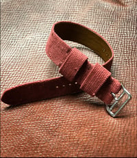 Image 2 of Sanded Red Hand-rolled single piece strap