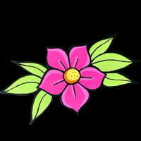 Pink Flower Handpainted Woodcutout