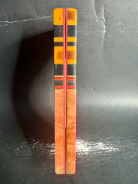 Image 4 of @Kaoticartworks Resin & Orange Curly Cottonwood Segmented Knife Scales