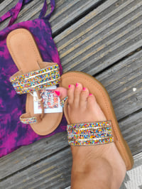 Image 10 of Toe post beaded sandals