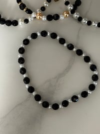 Image 6 of Wild Blooms Black, Cream, and Gold Tumbler Bracelet Stack