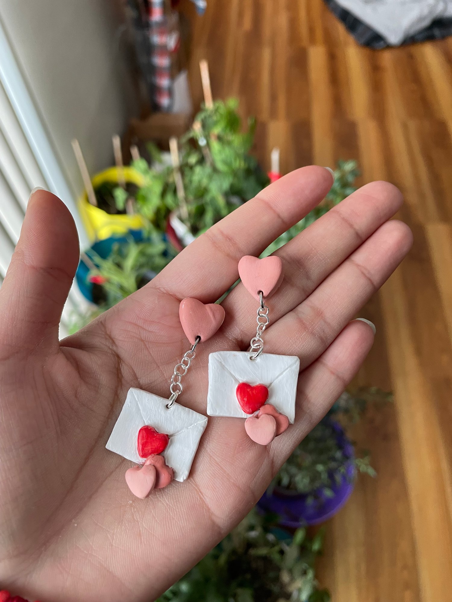 Love Letter Clay Valentine's Earrings